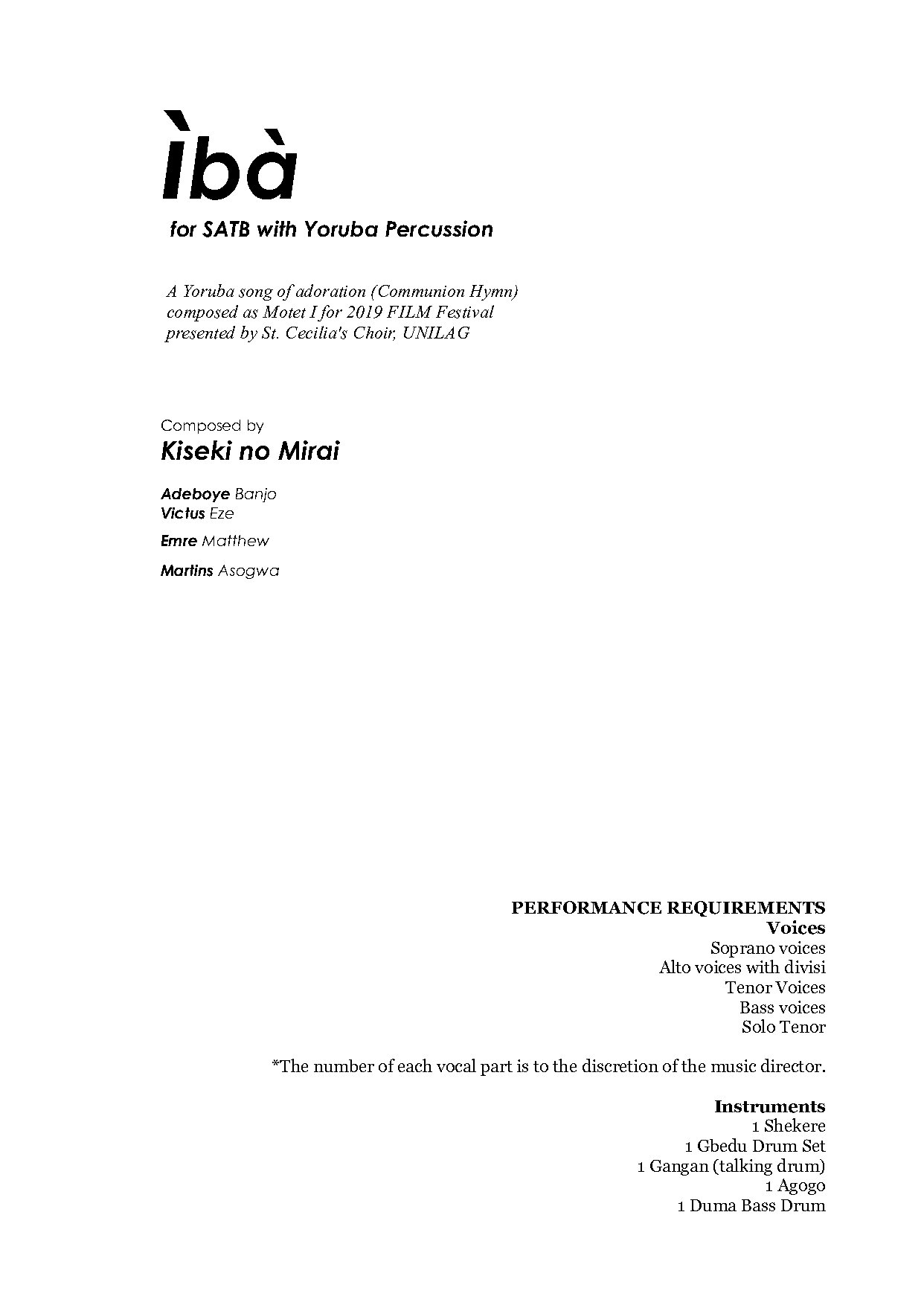 Iba - Full Score