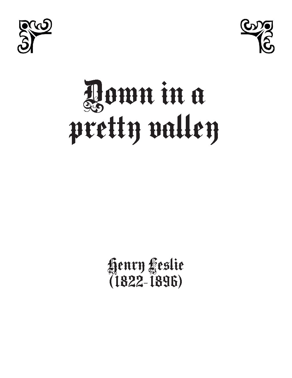 Down in a pretty valley - Choir Script PDF Thumbnail