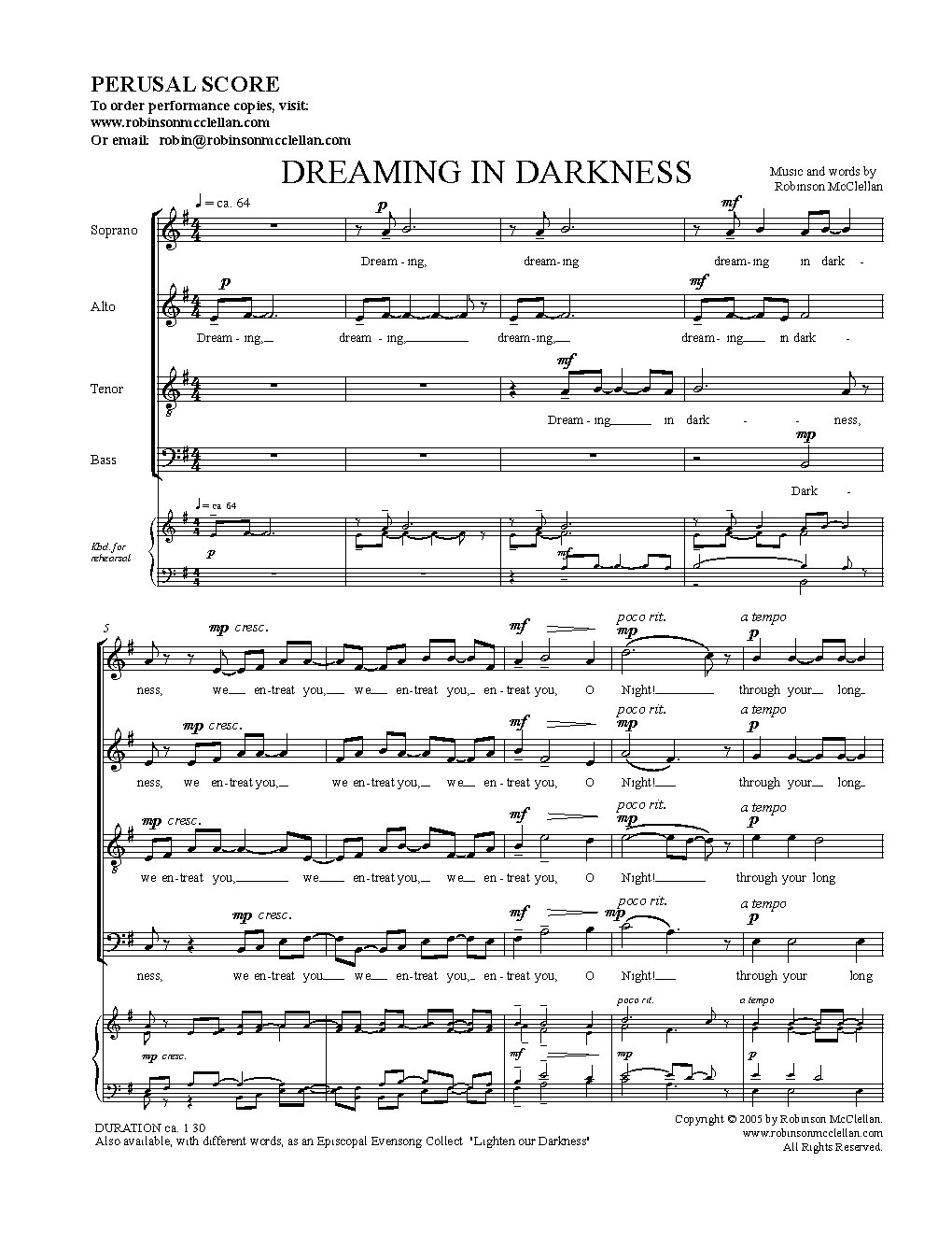 Dreaming in Darkness - Choir Script PDF Thumbnail