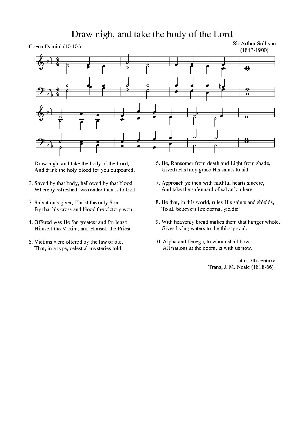 Draw nigh, and take the body of the Lord