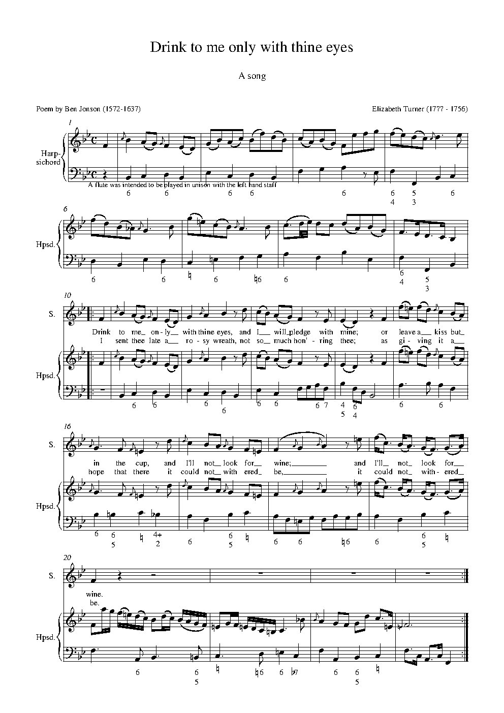 Drink to me only with thine eyes - Choir Script PDF Thumbnail