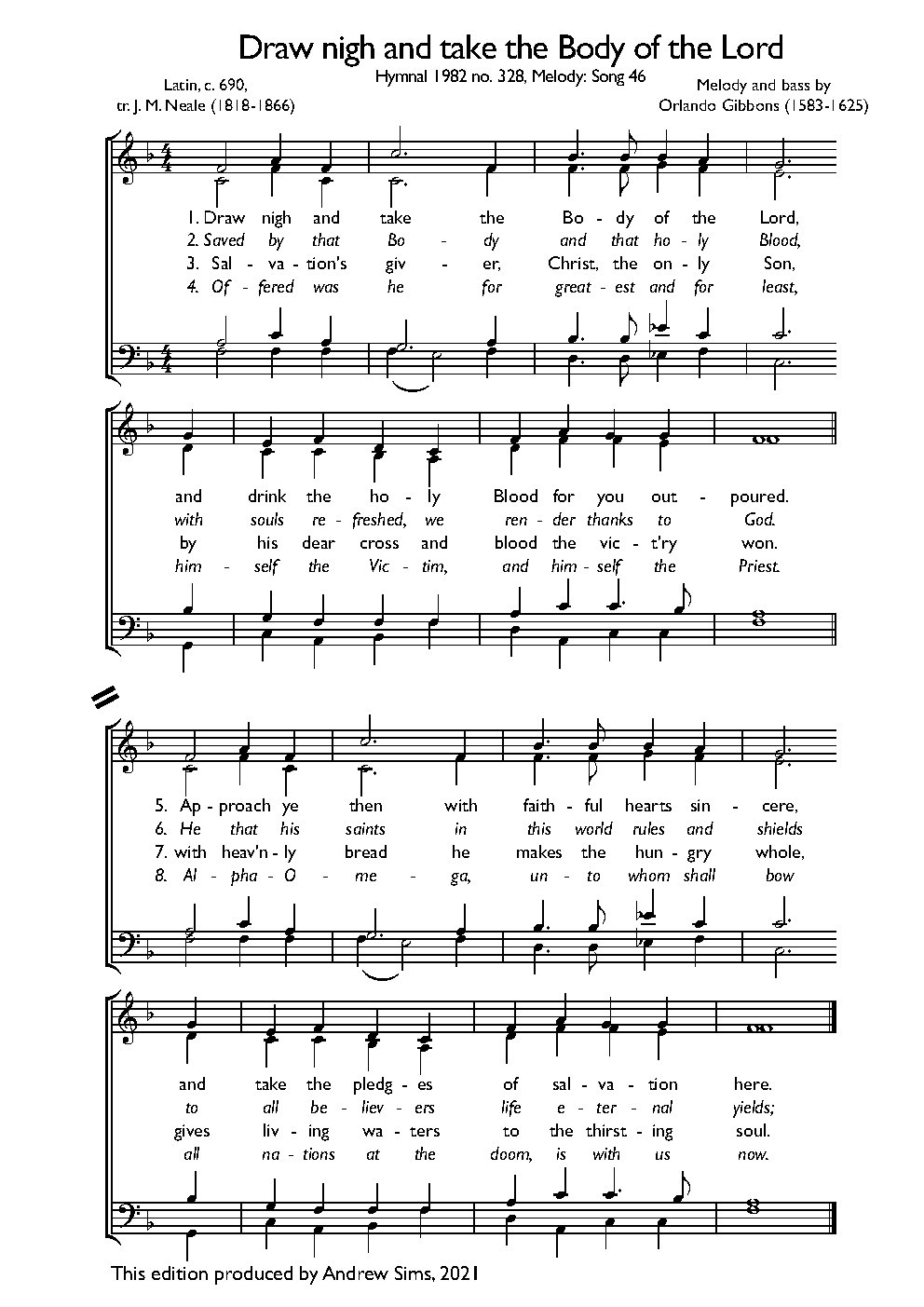 Draw nigh and take the Body of the Lord - Choir Script PDF Thumbnail