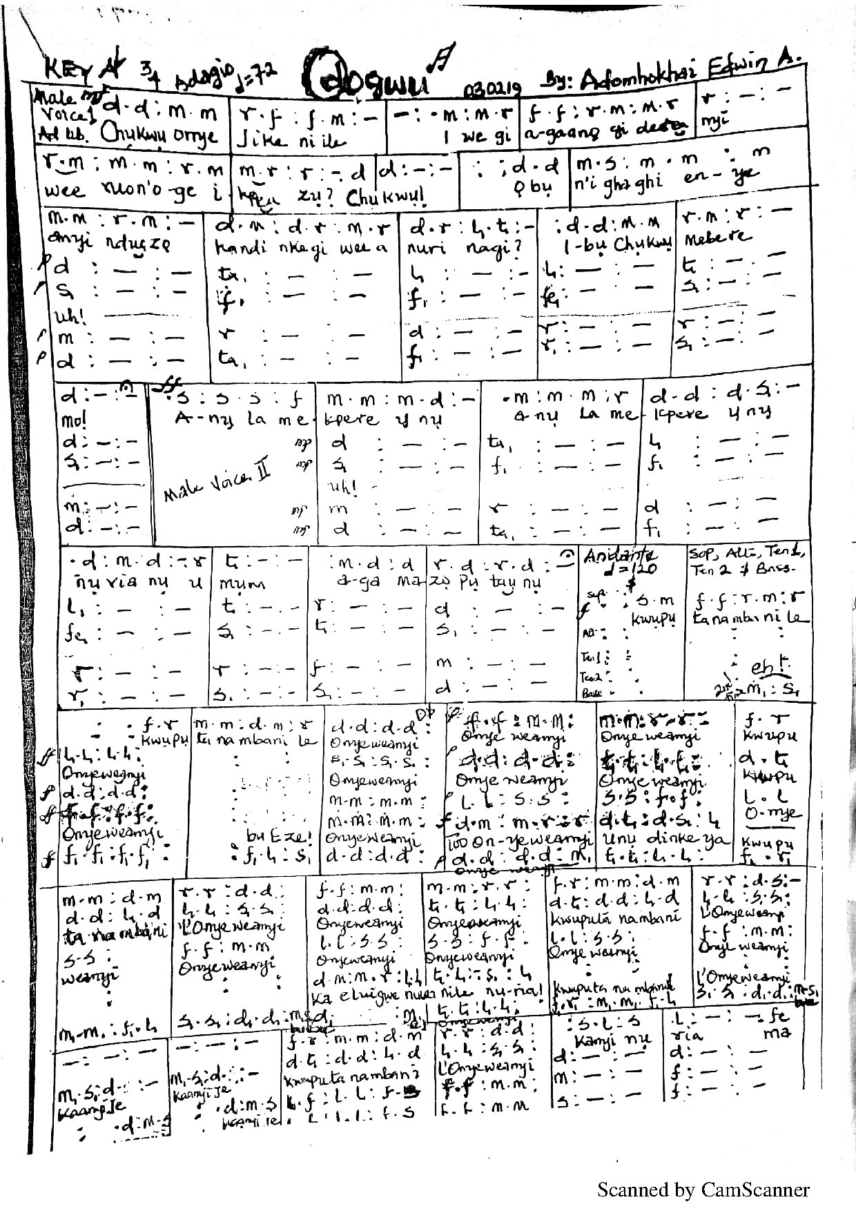 Odogwu.. Veritas Motet 2 Solfa - Download Choir Script PDF