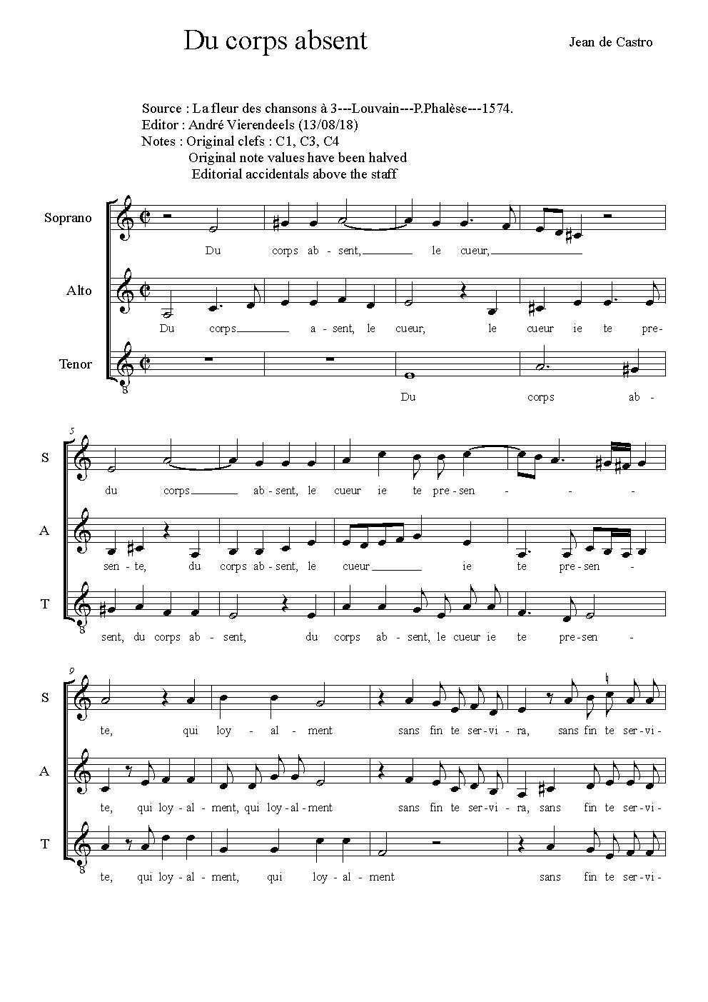 Du corps absent - Choir Script PDF Thumbnail