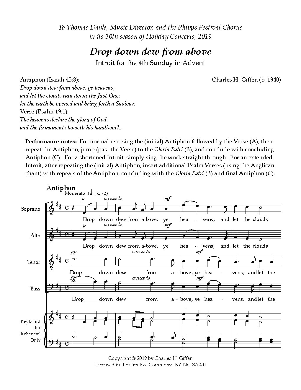 Drop down dew from above