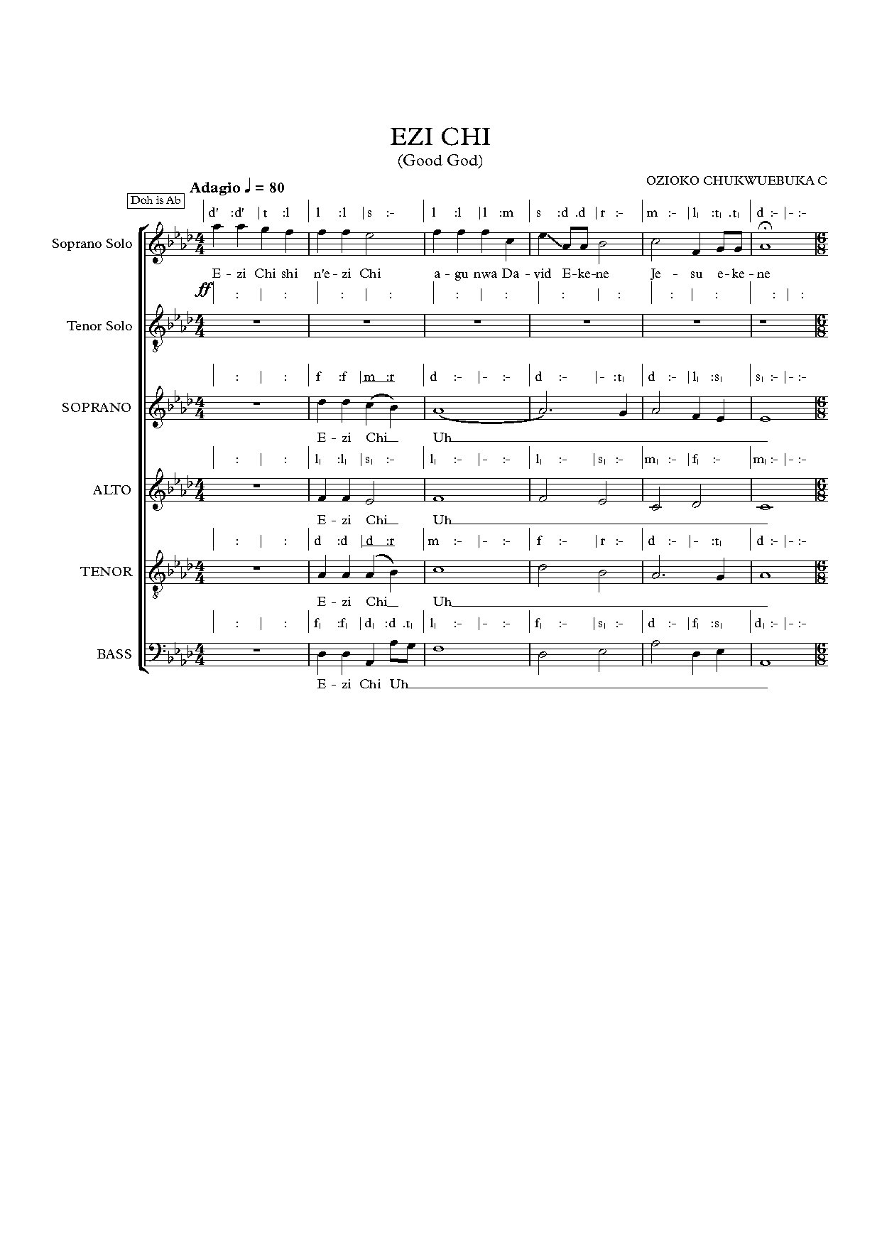 Ezi Chi Satbmotet I Unec 7.5 Updated - Full Score - Download Choir Script PDF