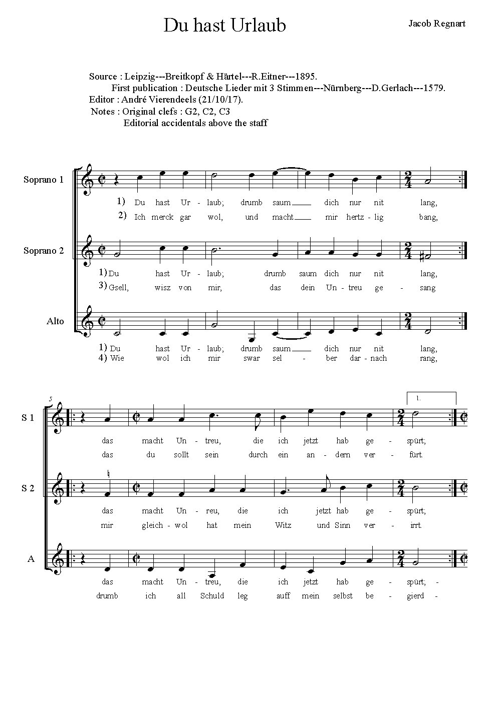Du hast Urlaub - Choir Script PDF Thumbnail