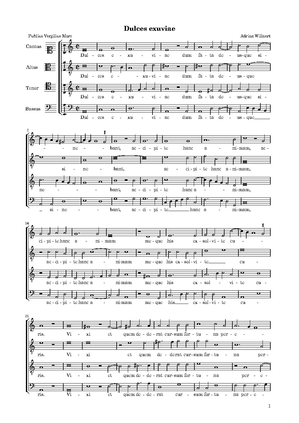 Dulces exuviae - Choir Script PDF Thumbnail