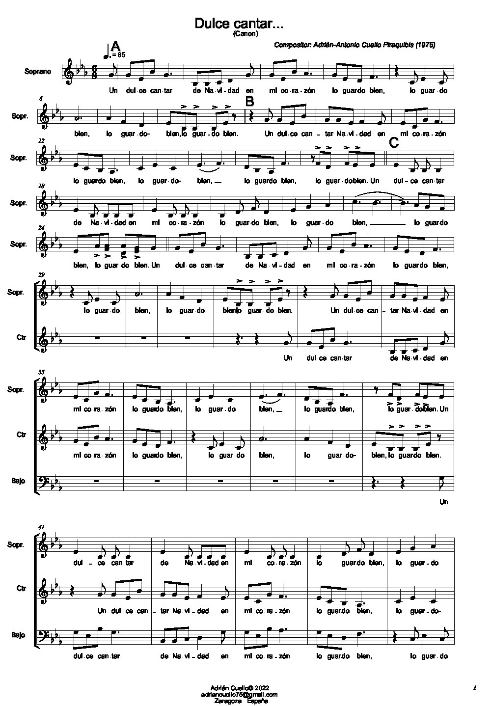 Dulce cantar - Choir Script PDF Thumbnail