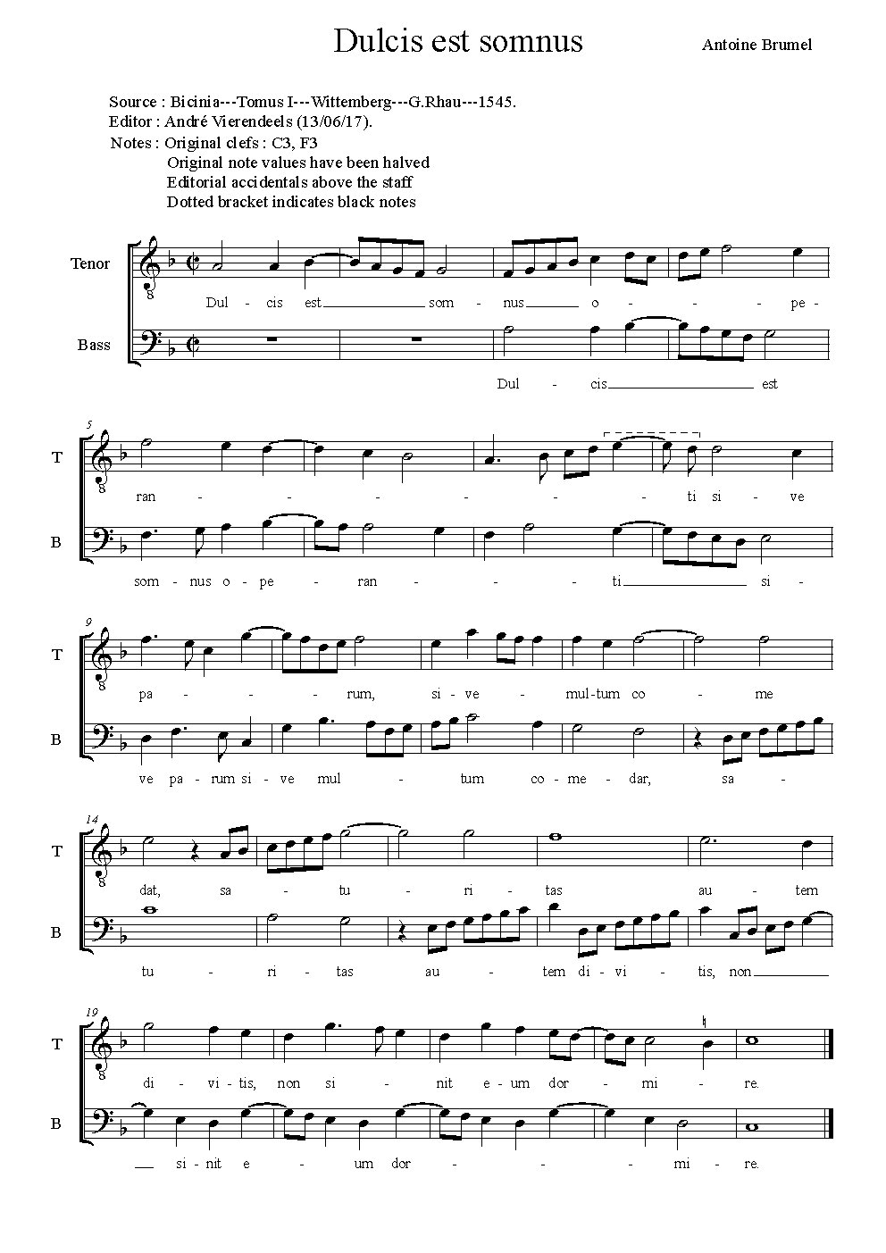 Dulcis est somnus - Choir Script PDF Thumbnail