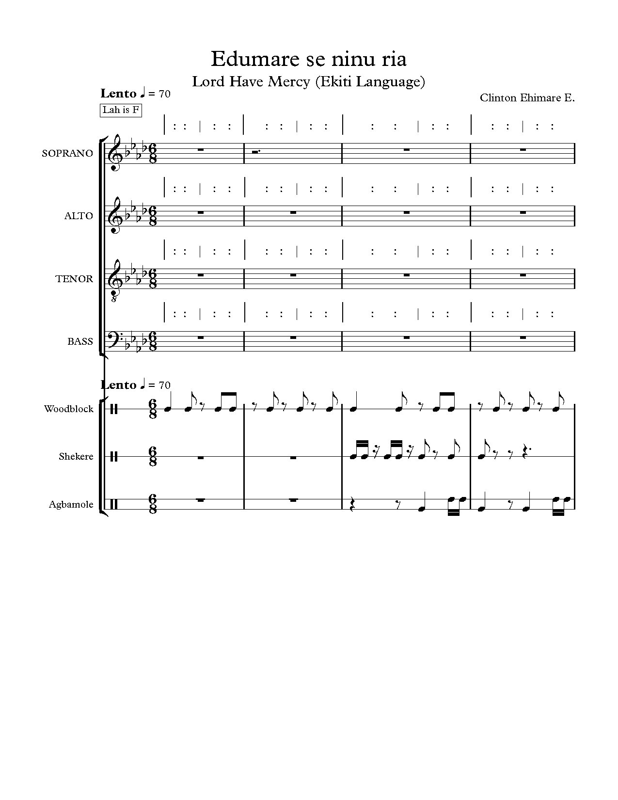 Edumare Se Ninu Ria - Clinton Ehimare - Download Choir Script PDF