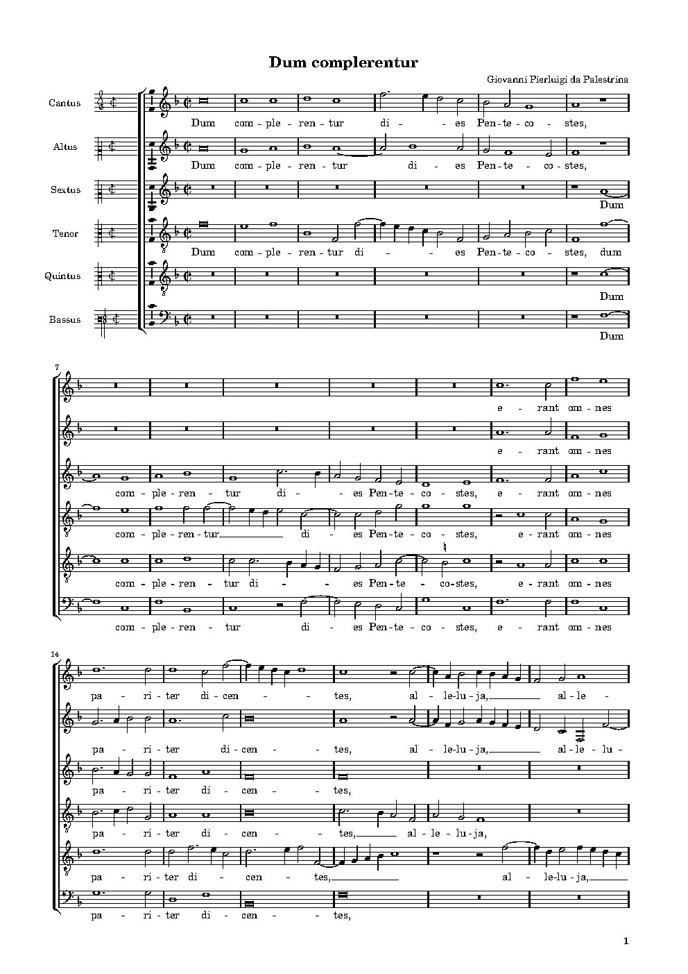 Dum complerentur - Choir Script PDF Thumbnail