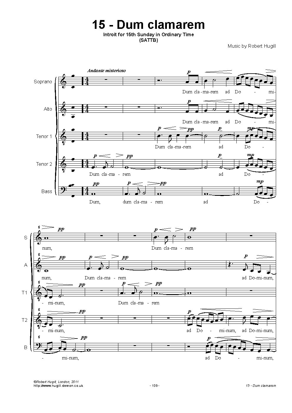Dum clamarem ad Dominum