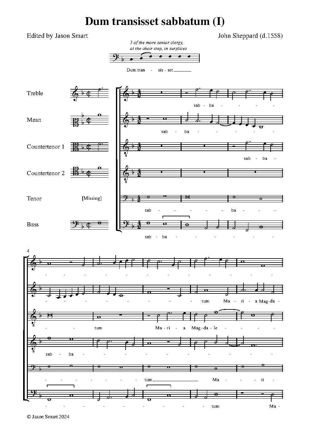 Dum transisset (1st setting)