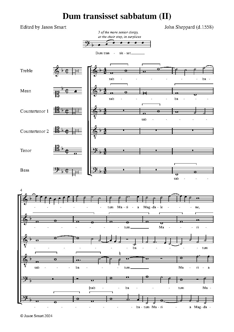 Dum transisset (2nd setting)