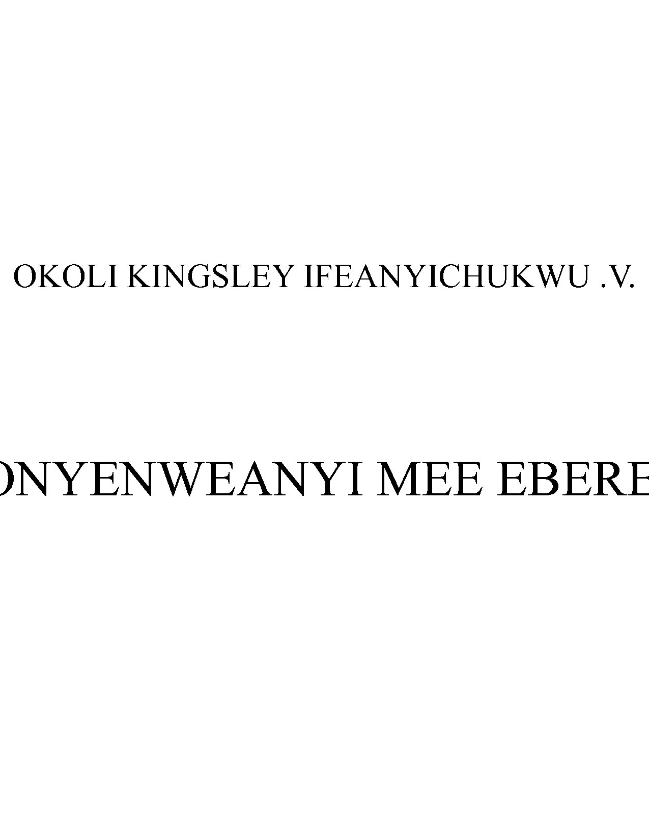 Onyenweanyi Mee Ebere Without - Full Score - Download Choir Script PDF
