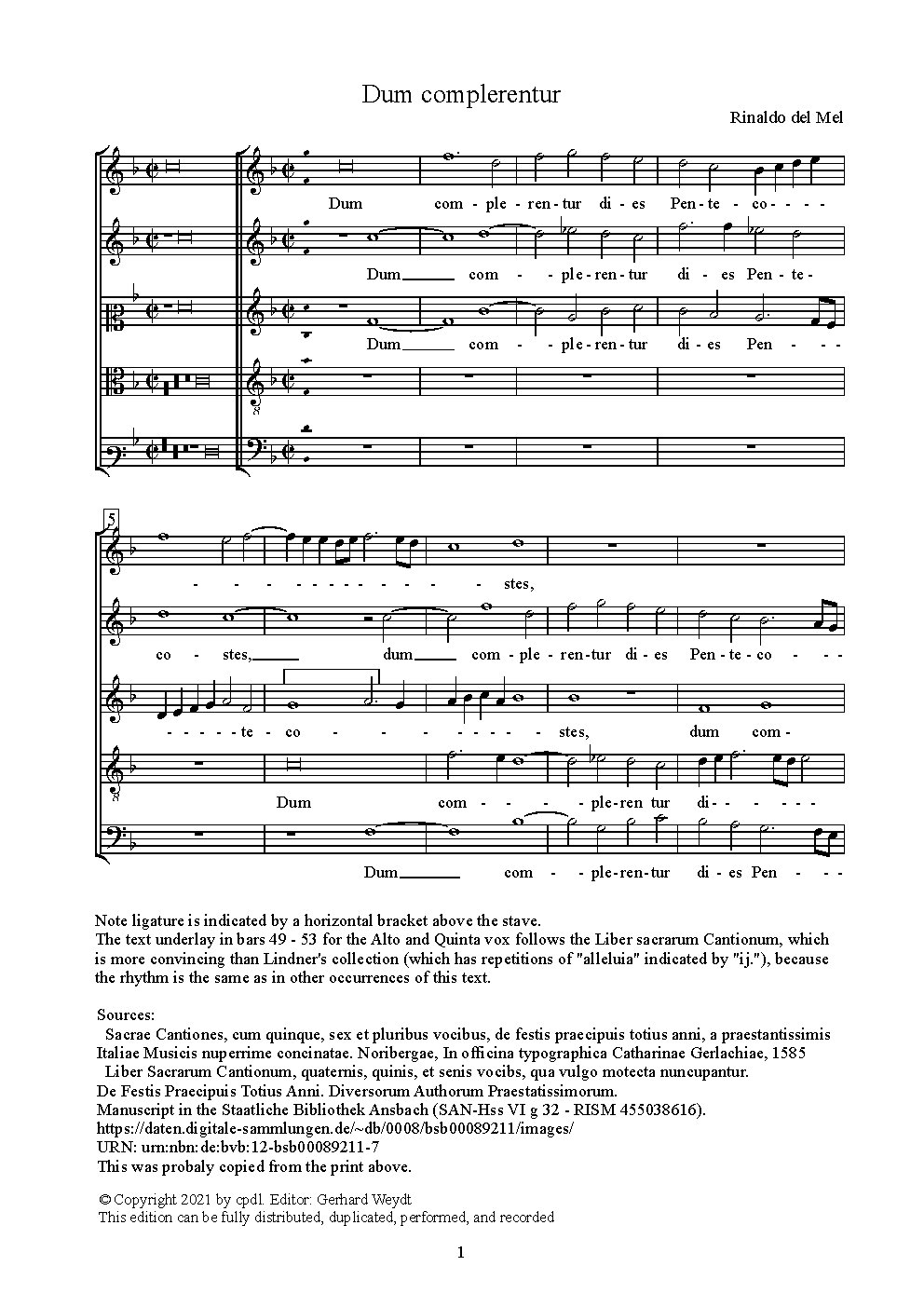Dum complerentur - Choir Script PDF Thumbnail