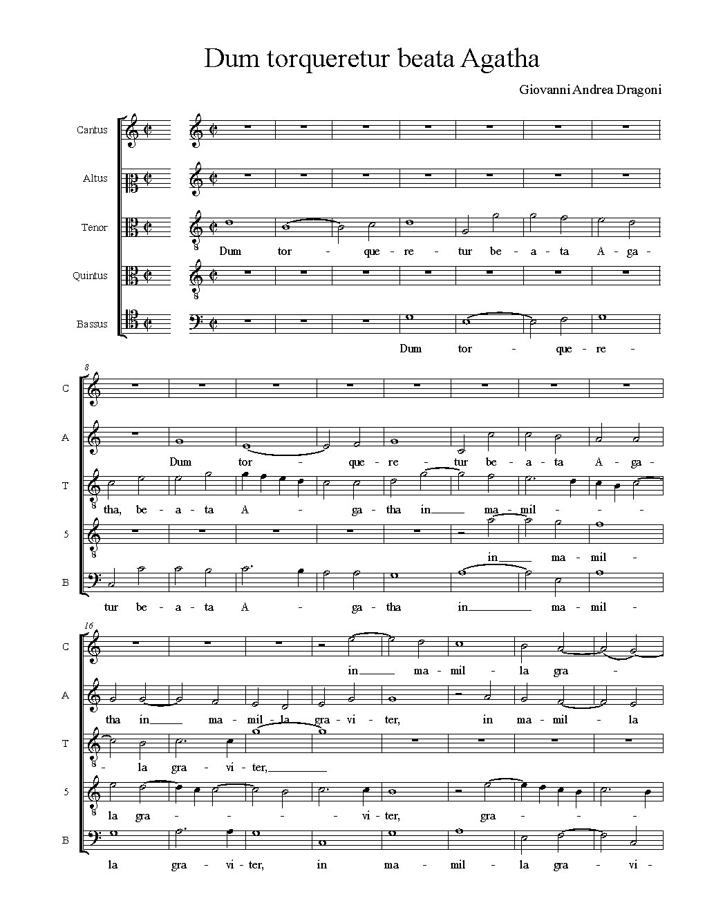 Dum torqueretur beata Agatha - Choir Script PDF Thumbnail