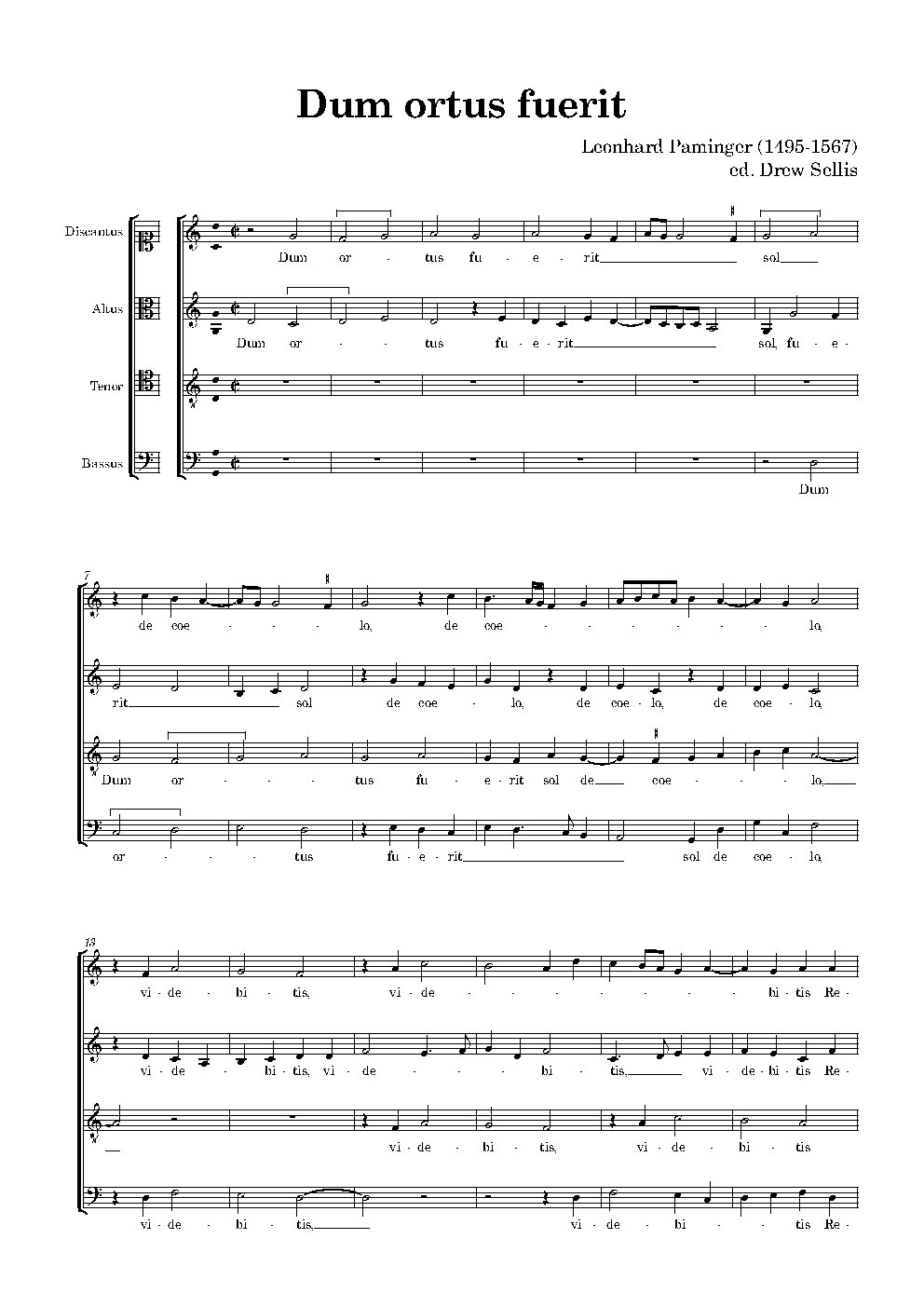 Dum ortus fuerit - Choir Script PDF Thumbnail