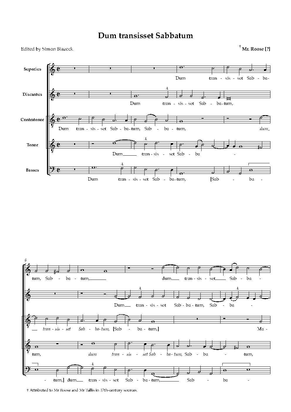 Dum transisset Sabbatum - Choir Script PDF Thumbnail