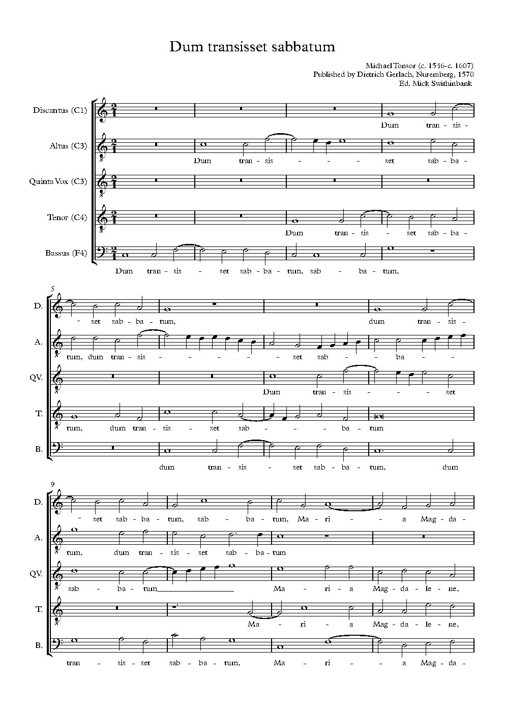 Dum transisset sabbatum - Choir Script PDF Thumbnail