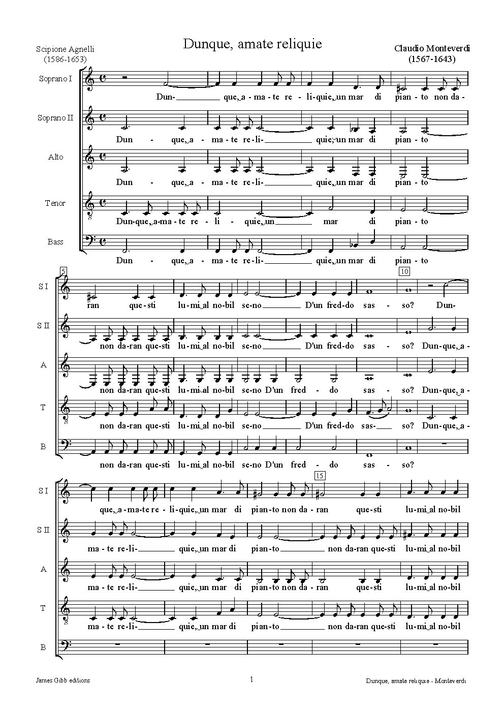 Dunque amate reliquie - Choir Script PDF Thumbnail