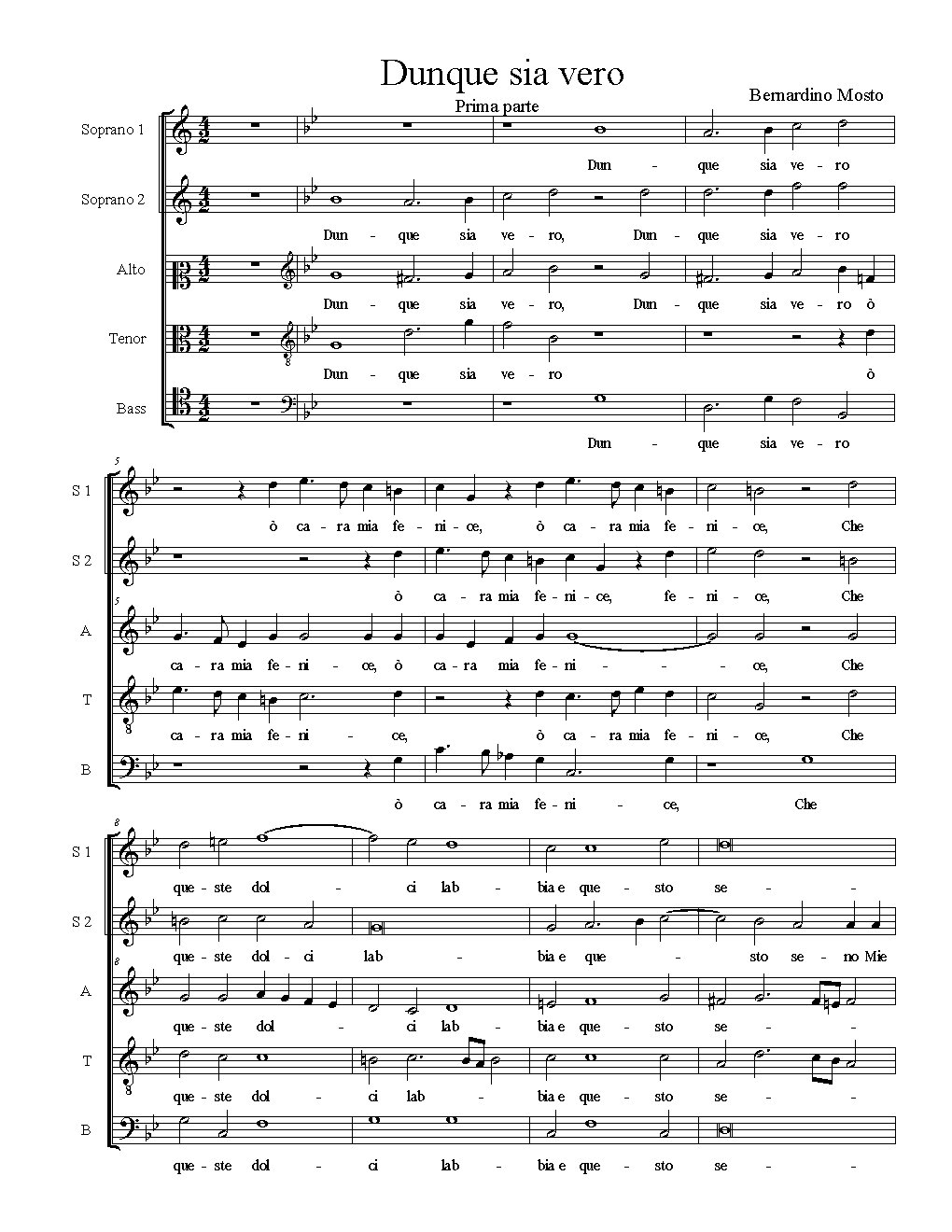 Dunque fia vero (prima parte)