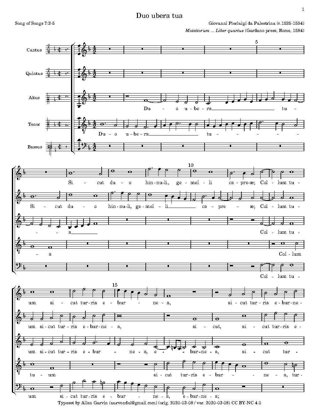 Duo ubera tua - Choir Script PDF Thumbnail