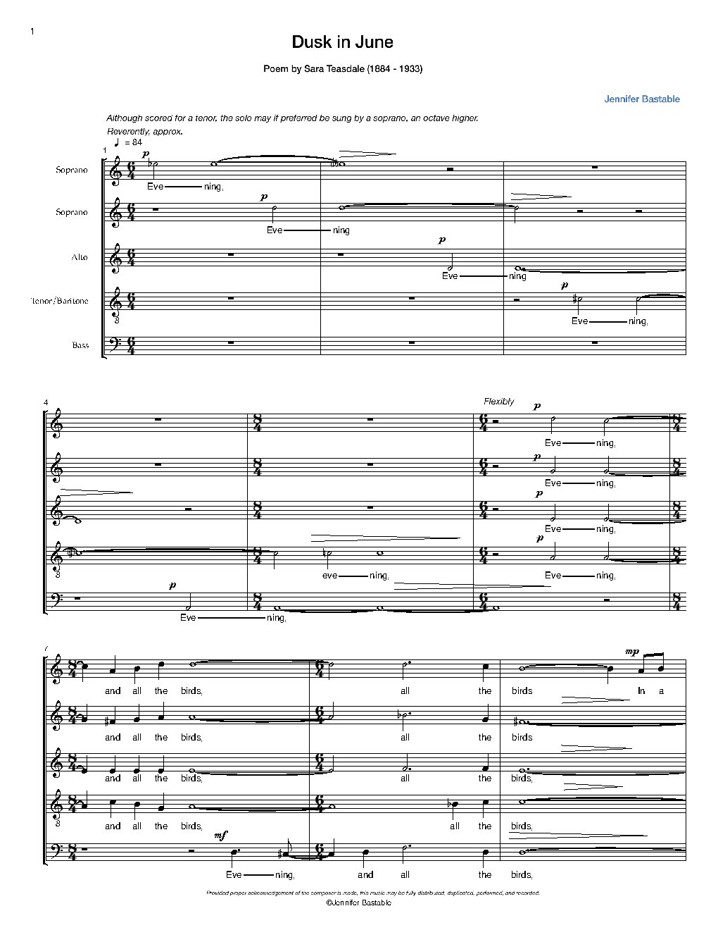 Dusk in June - Choir Script PDF Thumbnail