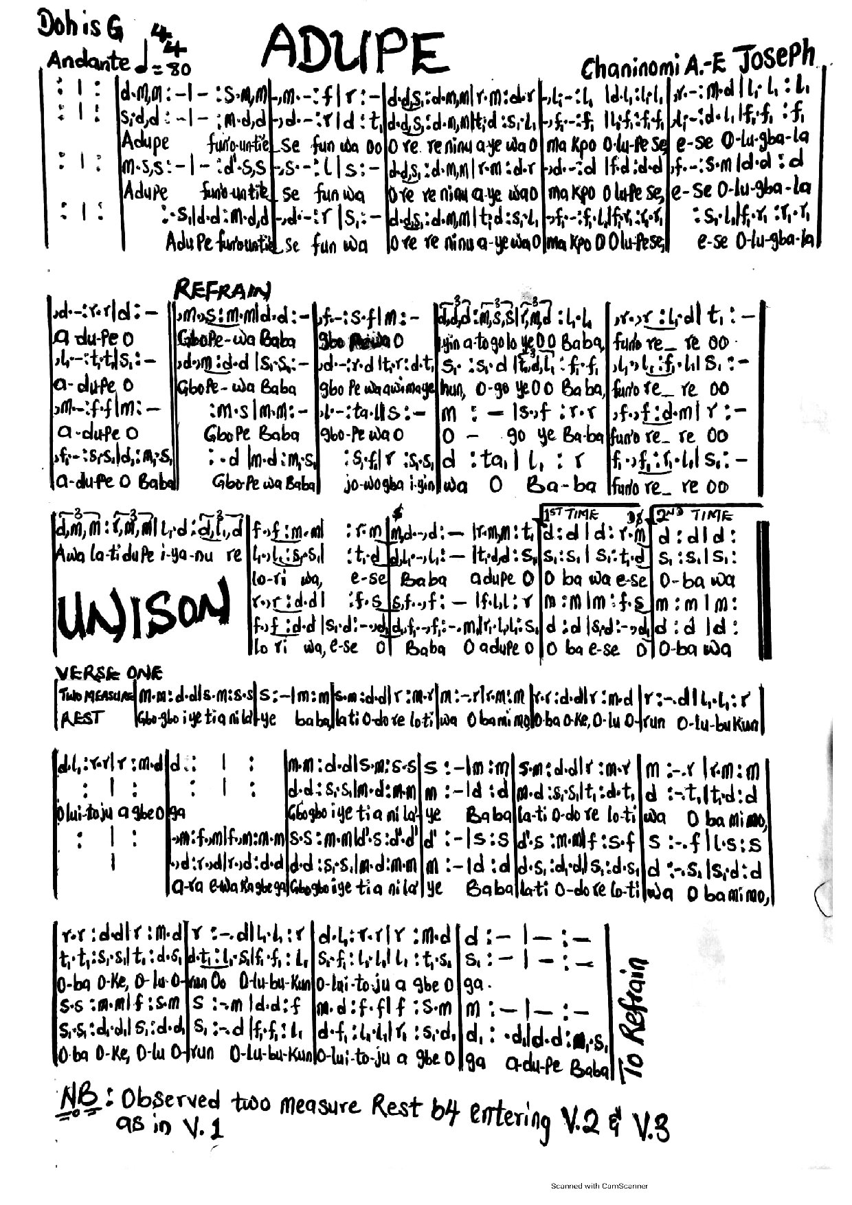 Adupe - Download Choir Script PDF