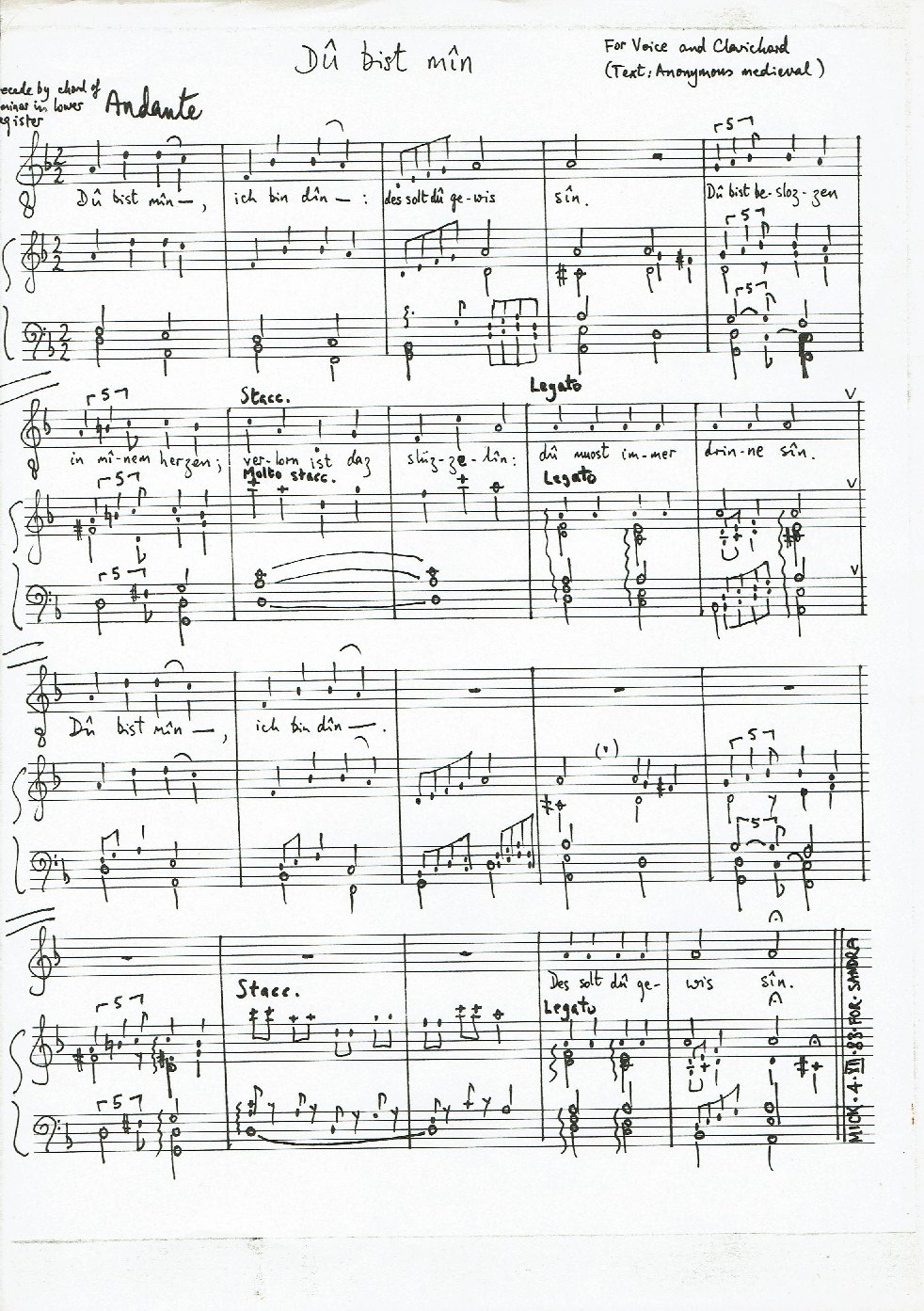 Dû bist mîn - Choir Script PDF Thumbnail