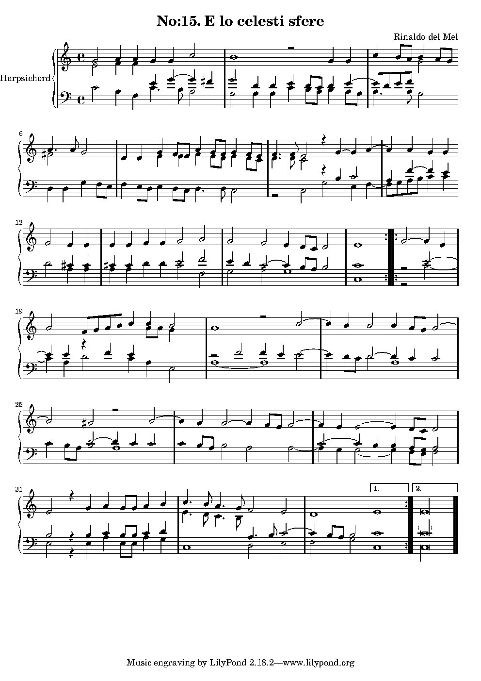 E le celesti sfere - Choir Script PDF Thumbnail