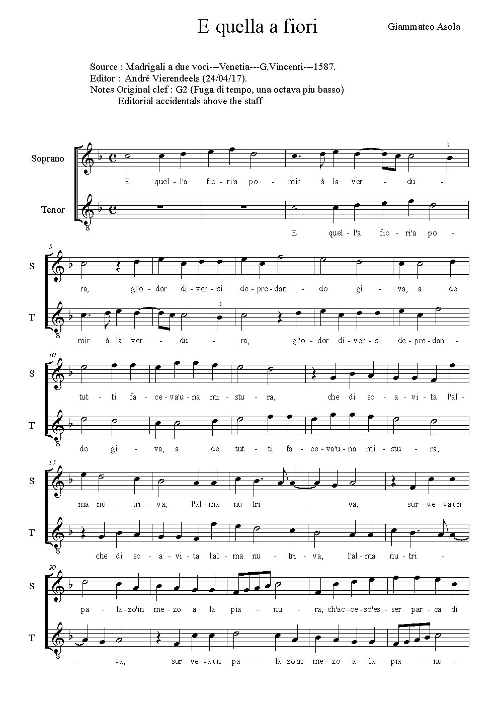 E quella a fiori - Choir Script PDF Thumbnail