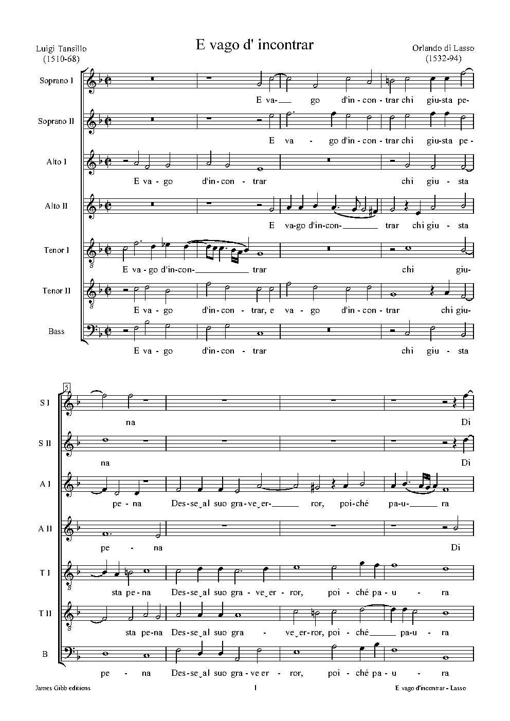 E vago d'incontrar - Choir Script PDF Thumbnail