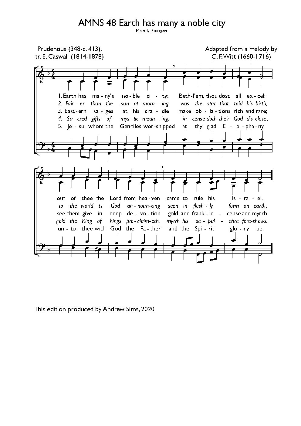 Earth has many a noble city - Choir Script PDF Thumbnail
