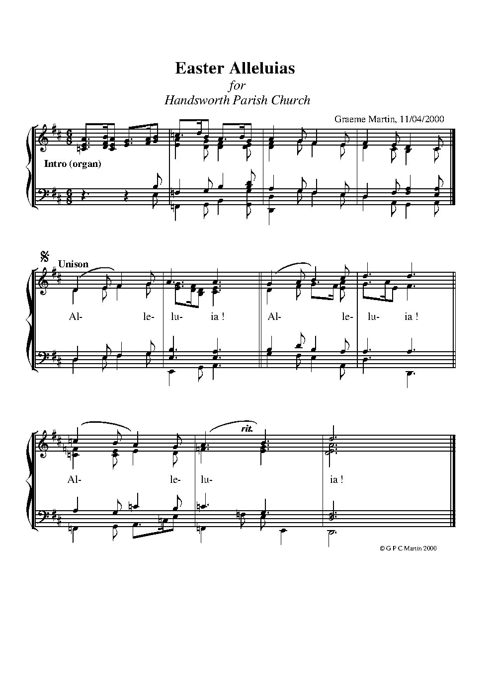 Easter Alleluias - Choir Script PDF Thumbnail