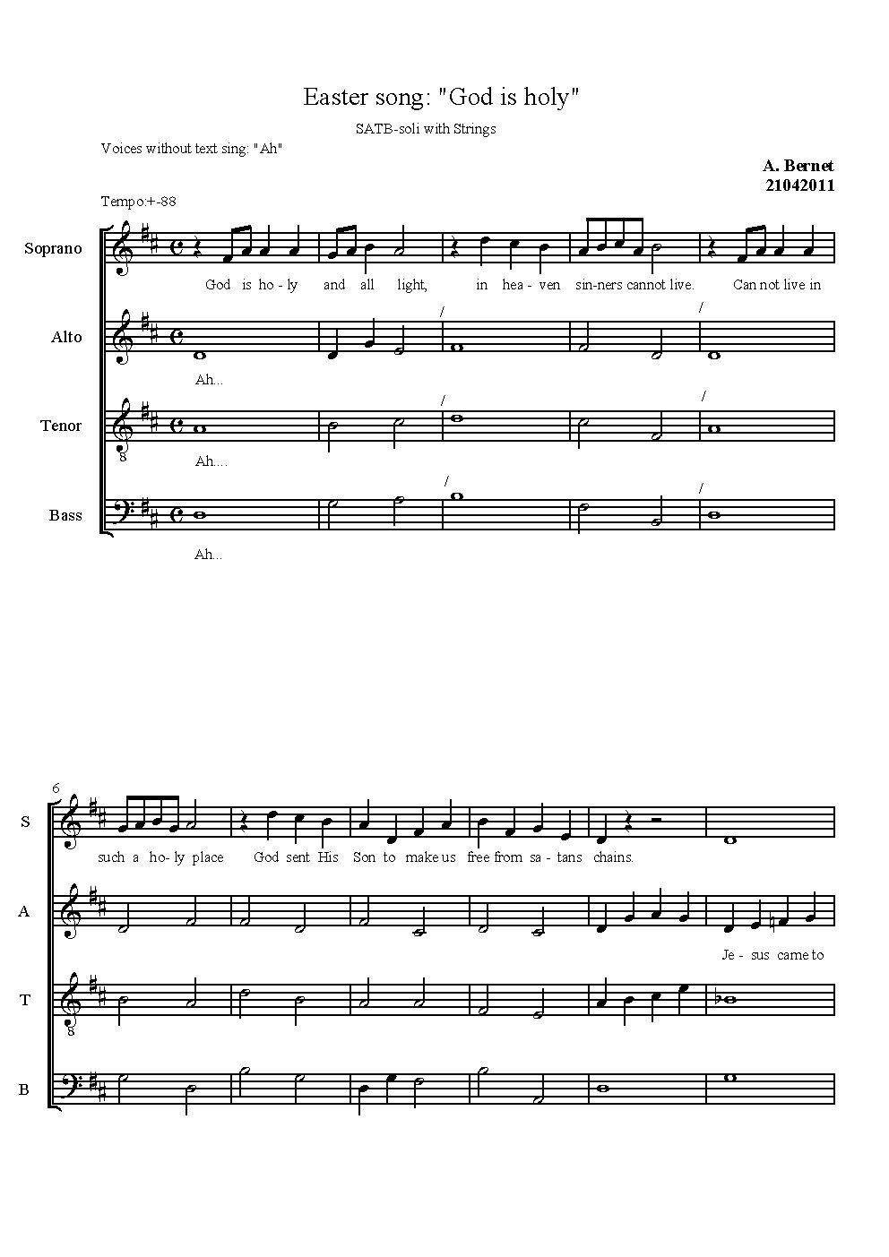Easter song - Choir Script PDF Thumbnail