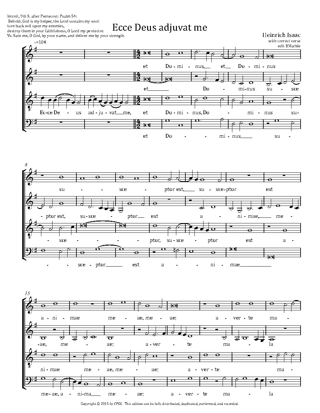 Ecce Deus adjuvat me - Choir Script PDF Thumbnail