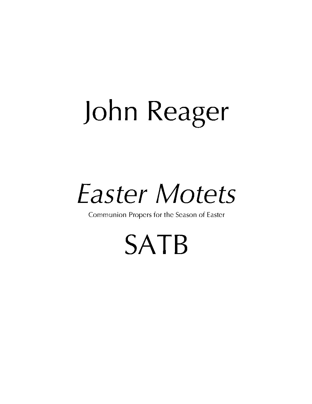 Easter Motets