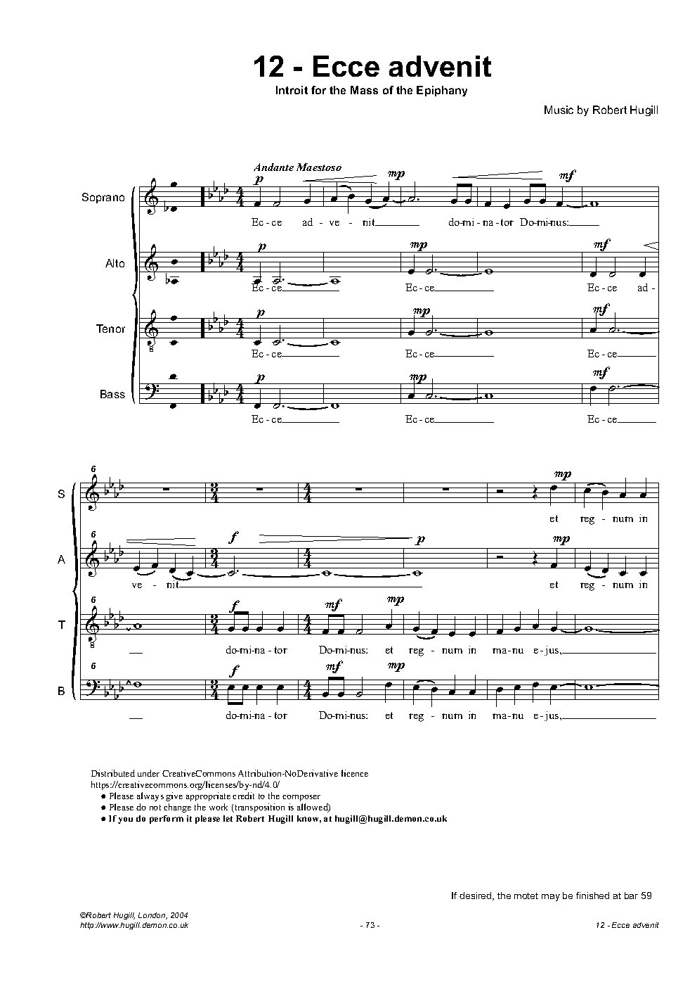 Ecce advenit dominatur Dominus