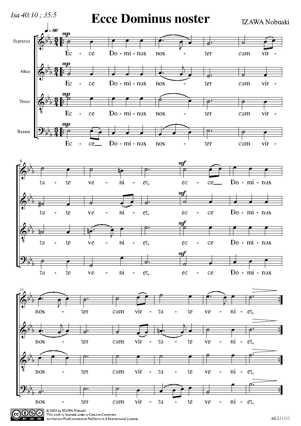 Ecce Dominus noster - Choir Script PDF Thumbnail