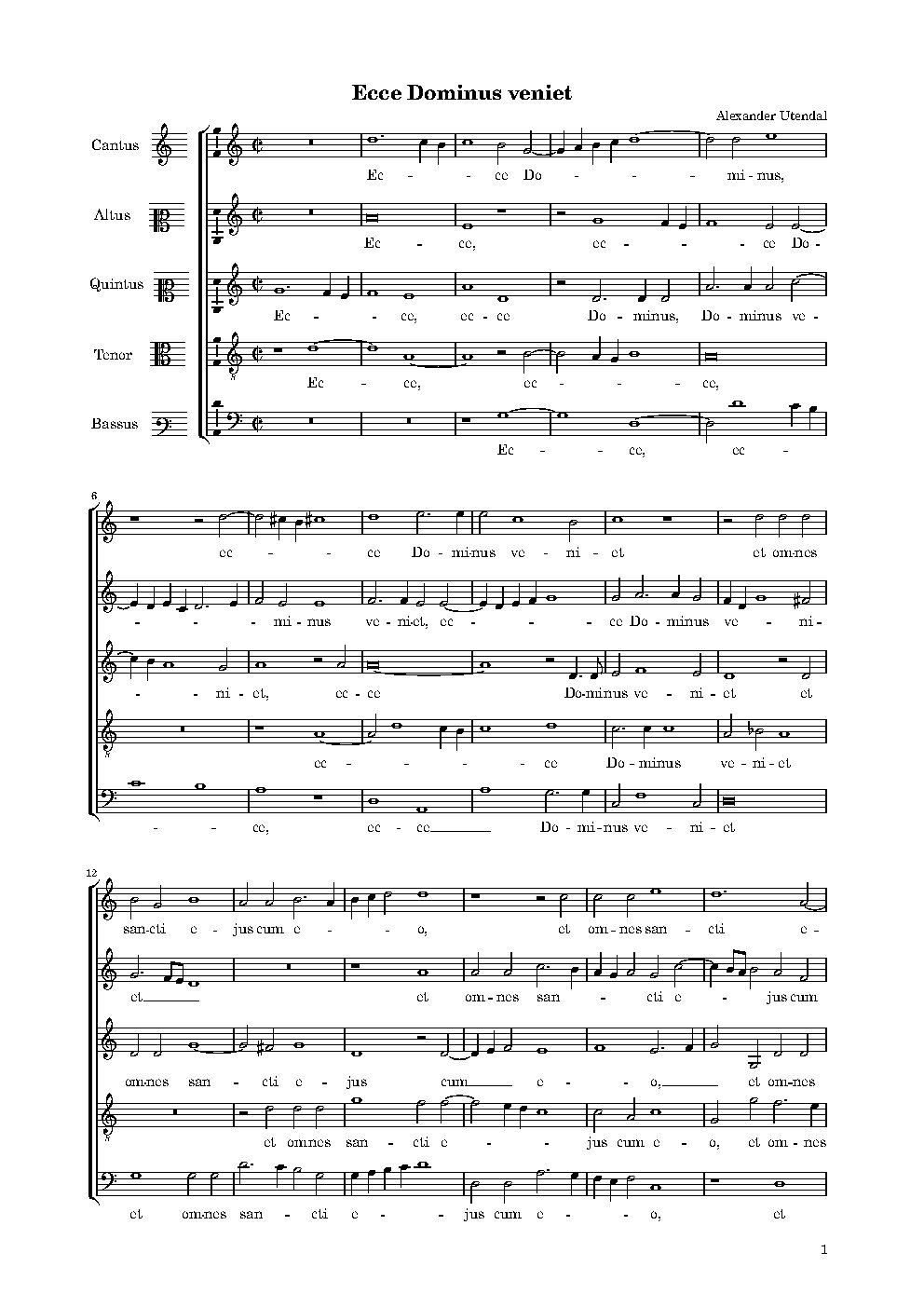 Ecce Dominus veniet - Choir Script PDF Thumbnail