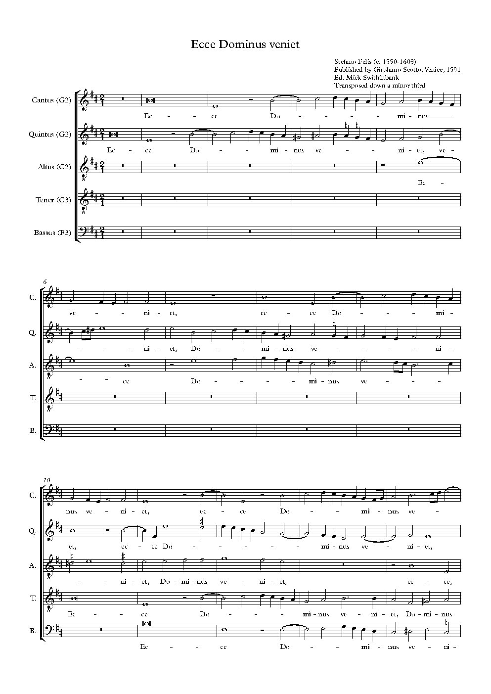 Ecce Dominus veniet - Choir Script PDF Thumbnail