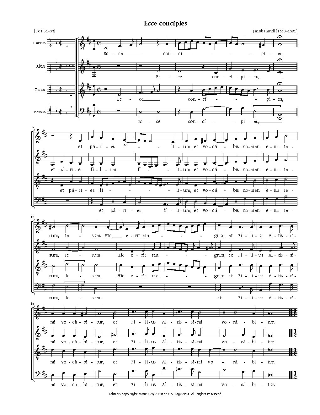 Ecce concipies - Choir Script PDF Thumbnail
