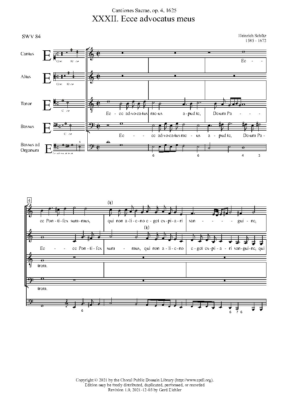 Ecce advocatus meus apud te, Deum Patrem, SWV 84