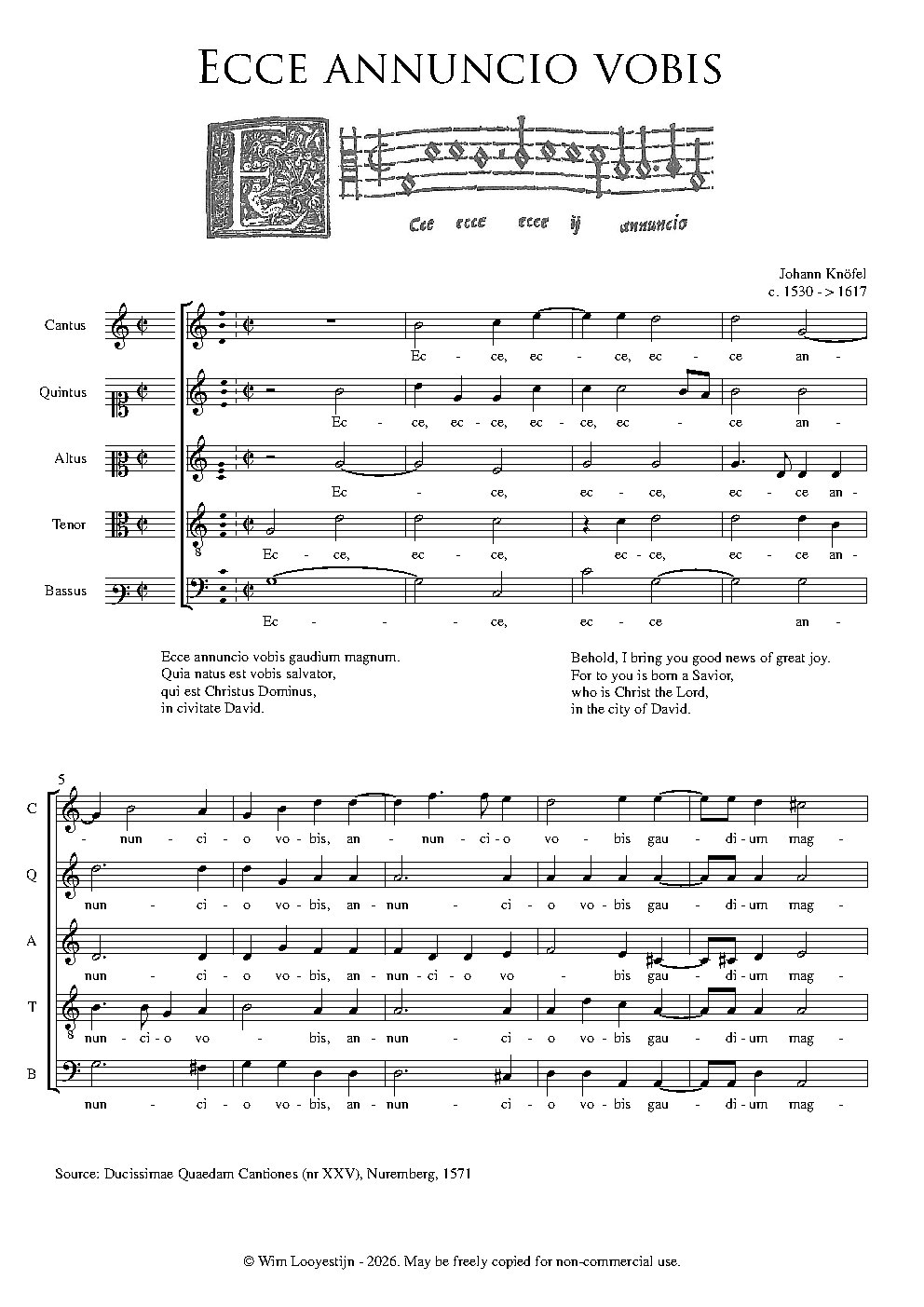Ecce annuntio vobis