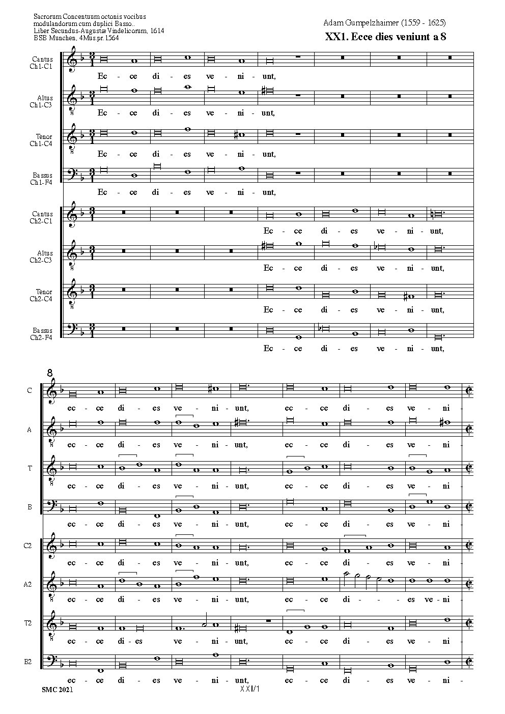 Ecce dies veniunt - Choir Script PDF Thumbnail