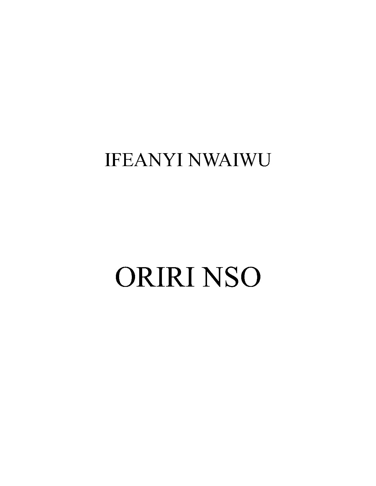 Oriri Nso - Full Score - Download Choir Script PDF