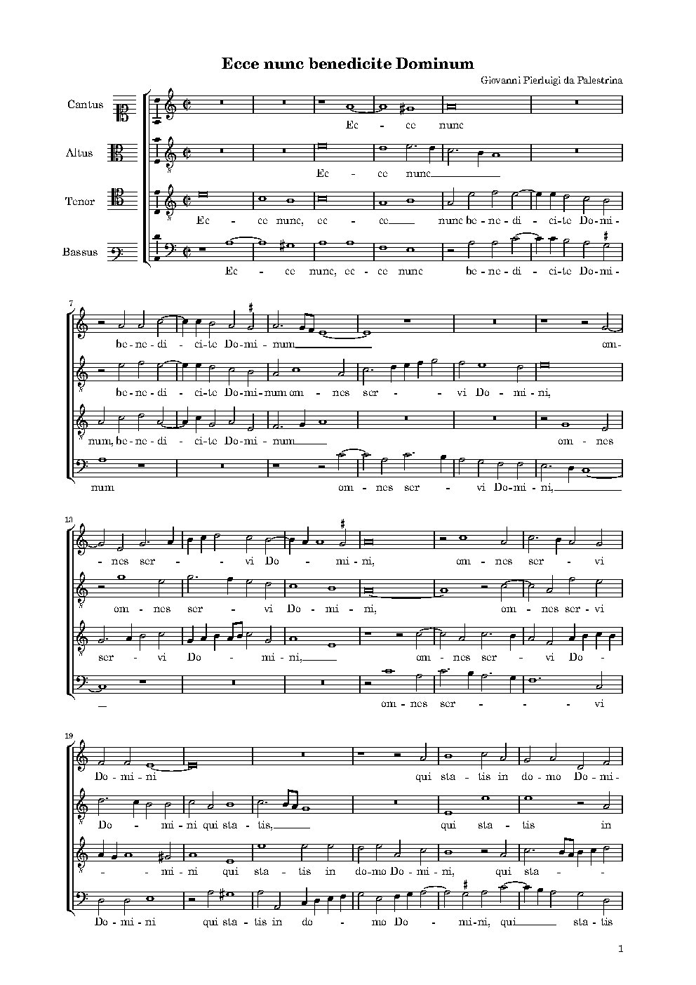 Ecce nunc benedicite Dominum