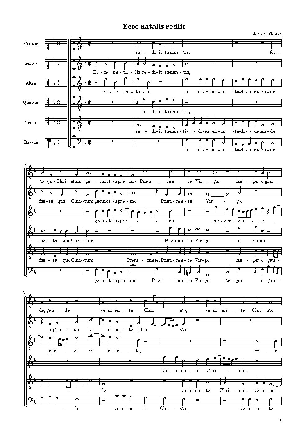 Ecce natalis rediit tonantes